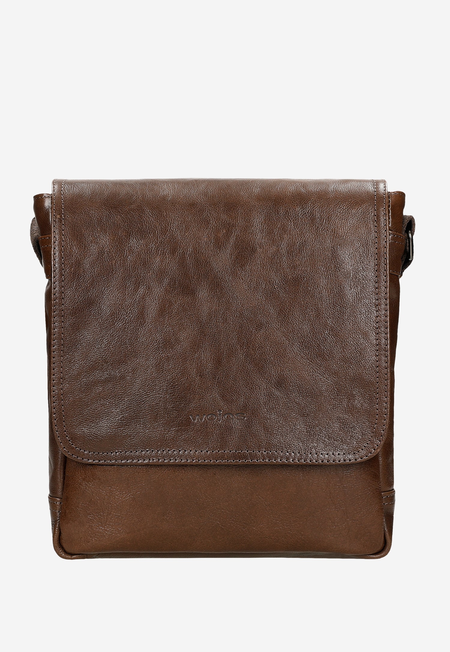 Czarna torba męska na ramię ze skóry licowej