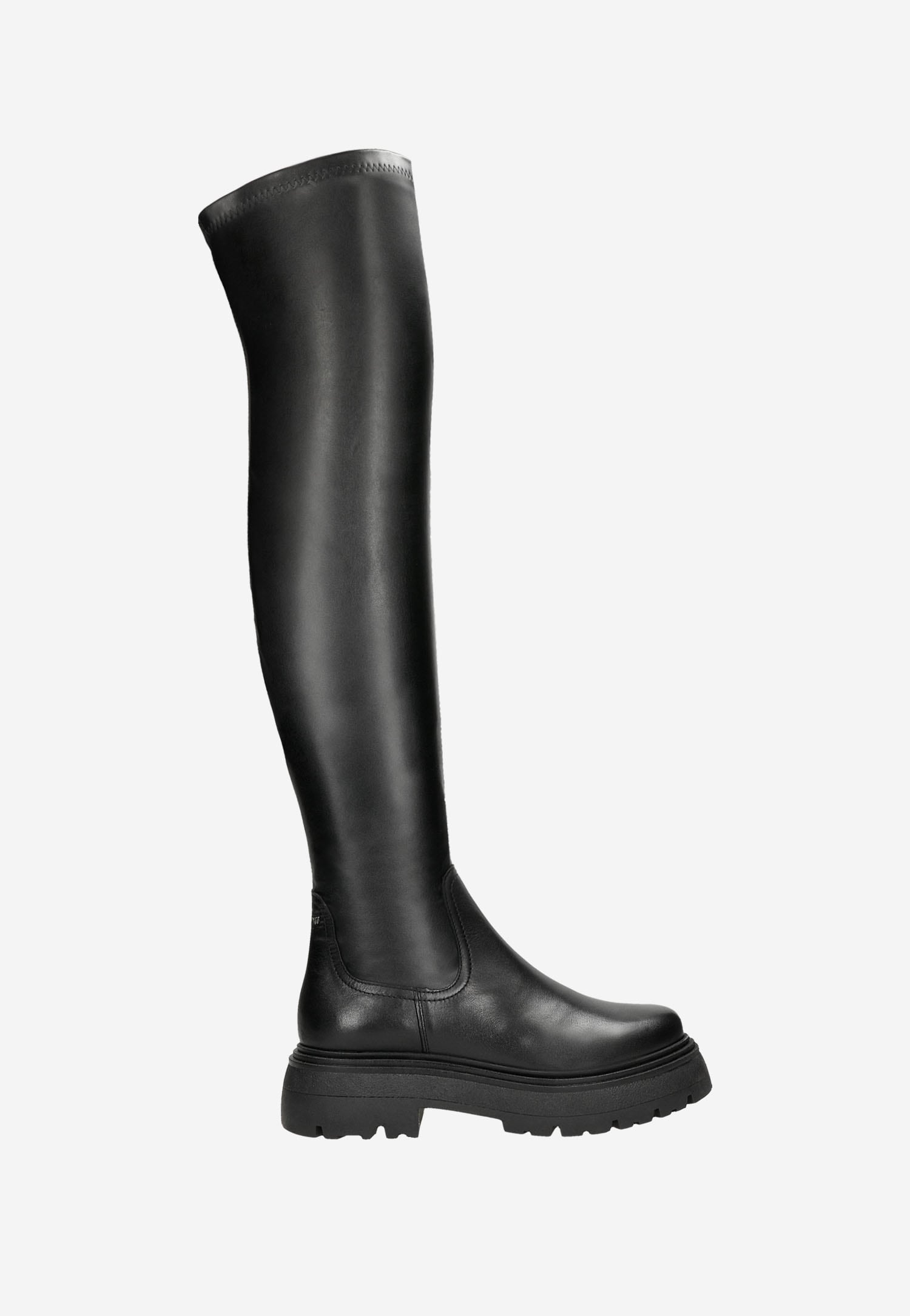 Czarne wysokie kozaki damskie typu bikery