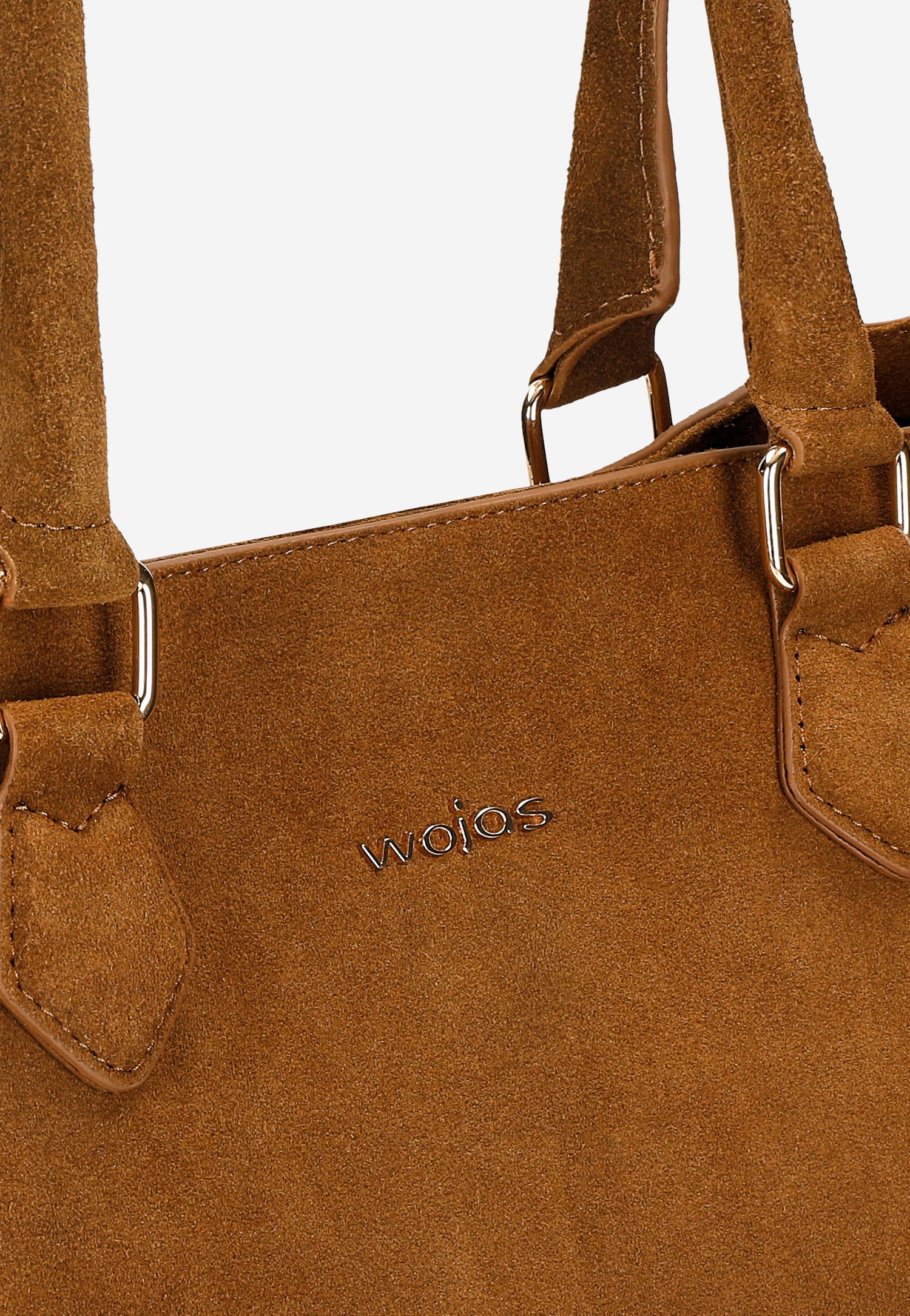 Jasnobrązowa torebka damska z dwoiny welurowej