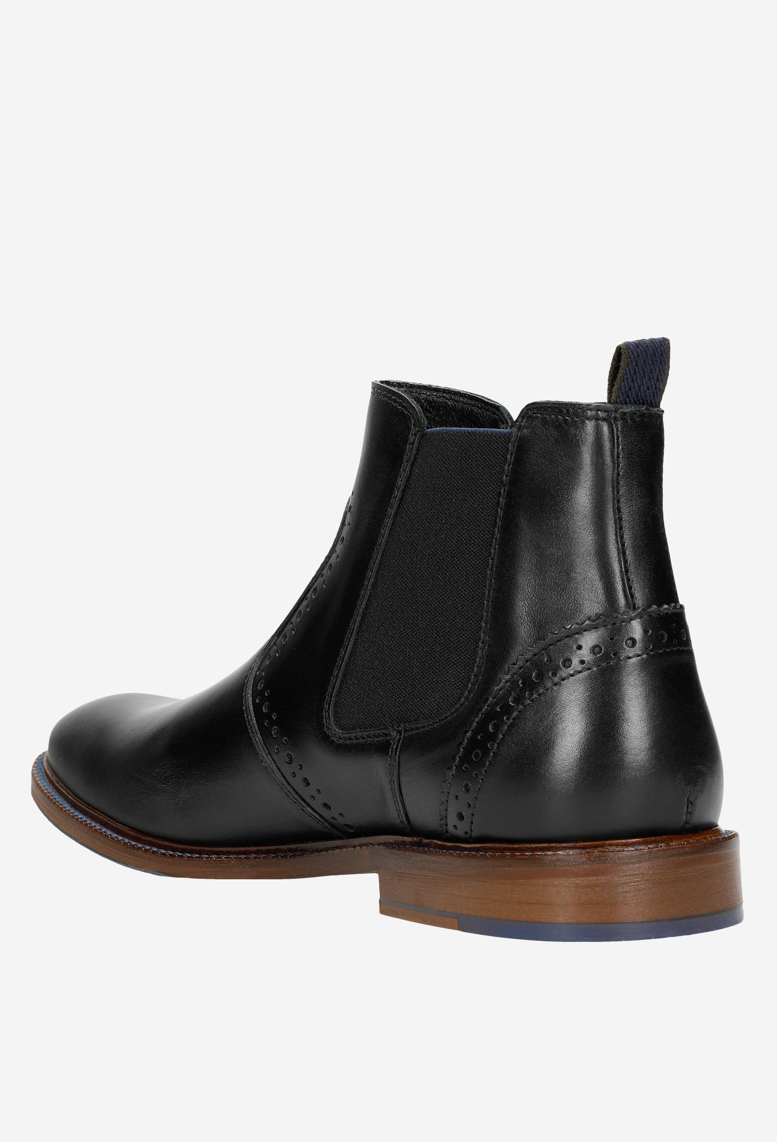 Czarne eleganckie sztyblety męskie ze zdobieniem