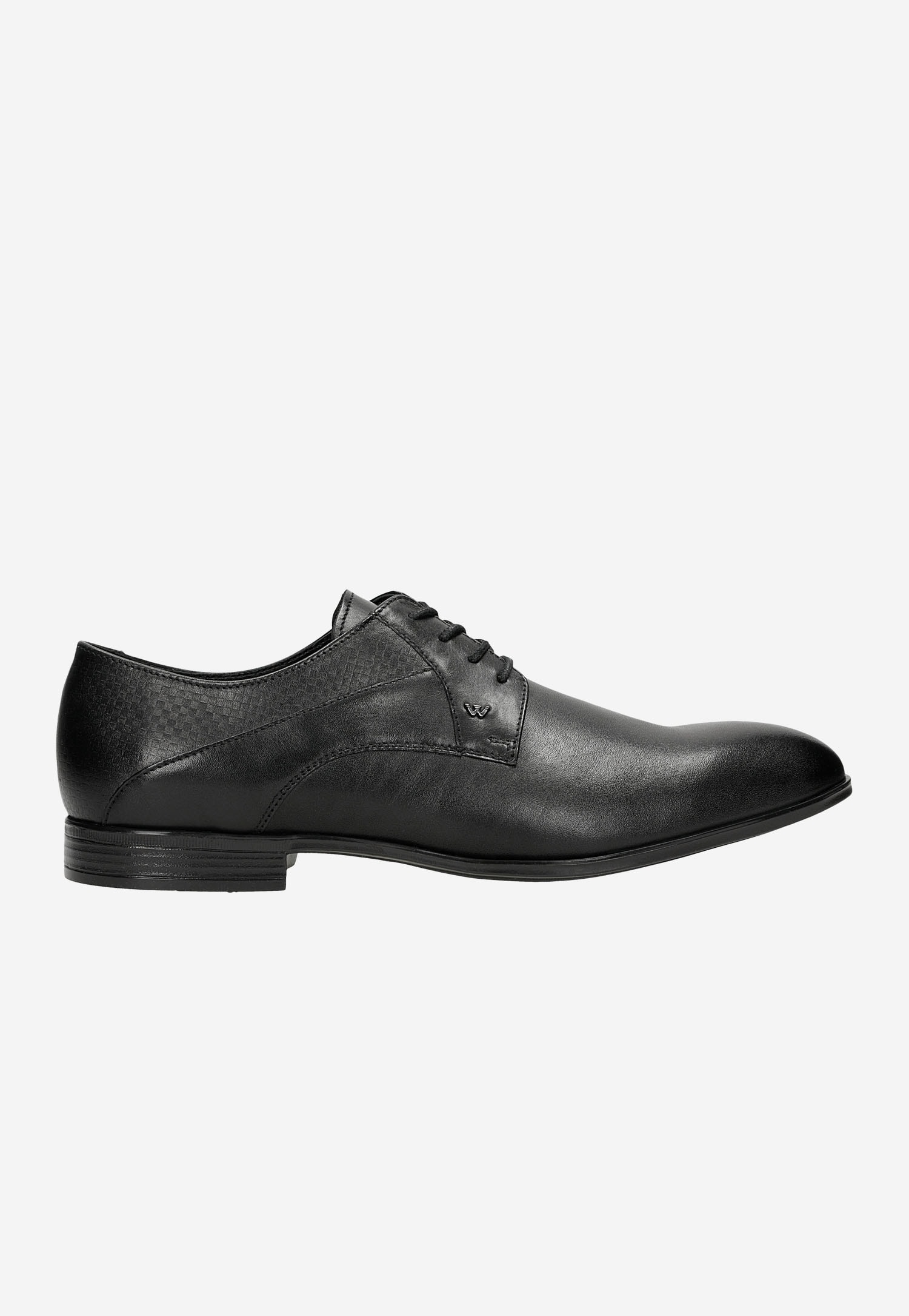 Brązowe wizytowe półbuty męskie ze skóry licowej