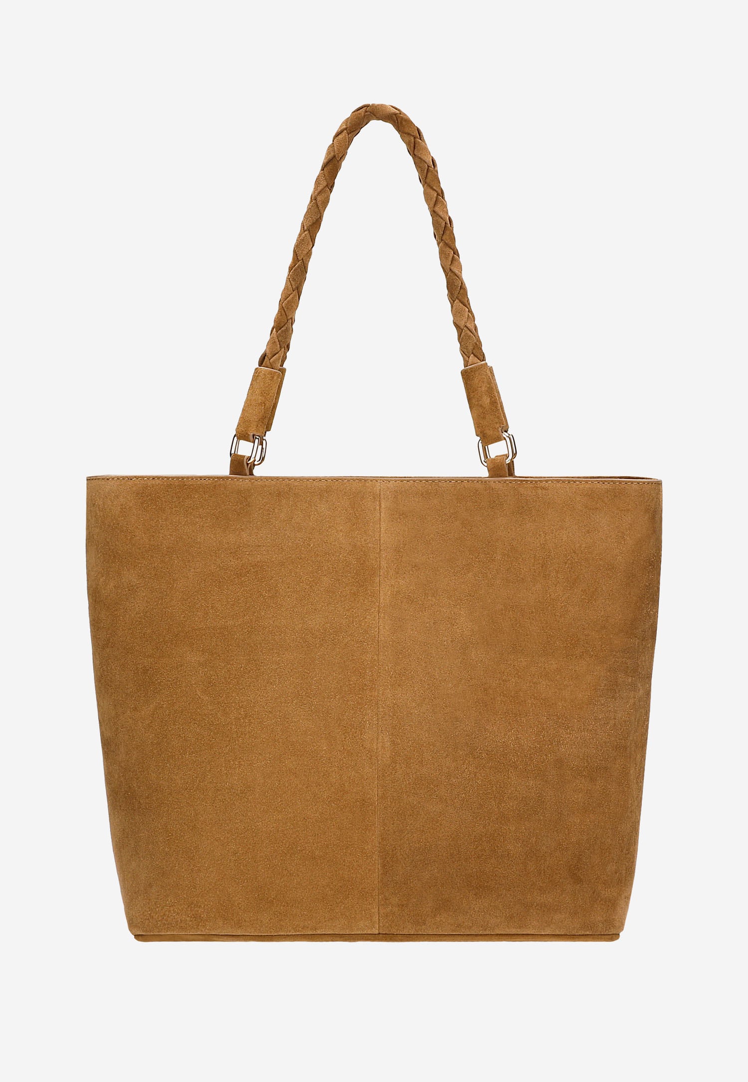 Duża pleciona torebka damska w kolorze beżowym