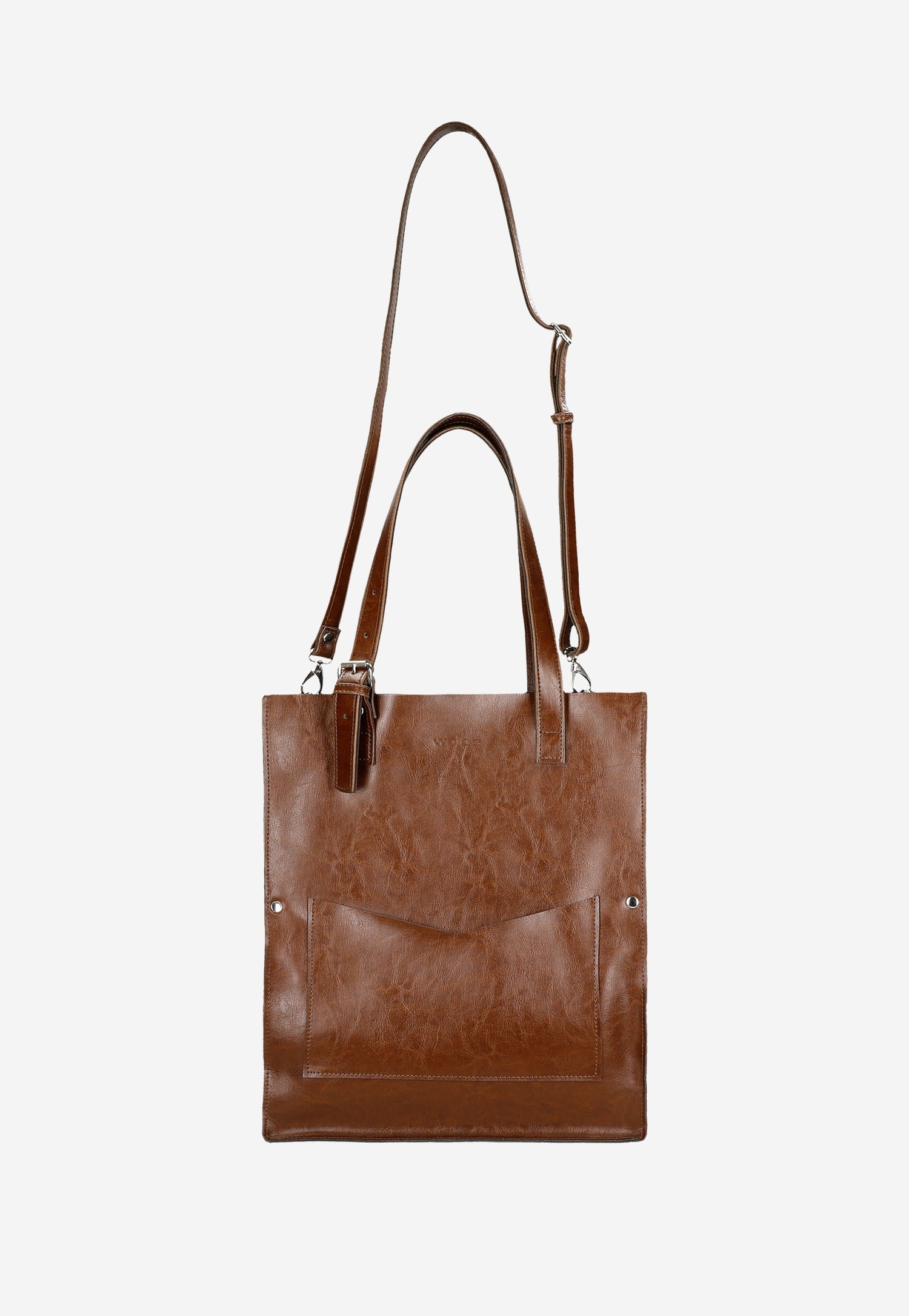 Duża skórzana torebka damska w kolorze czarnym