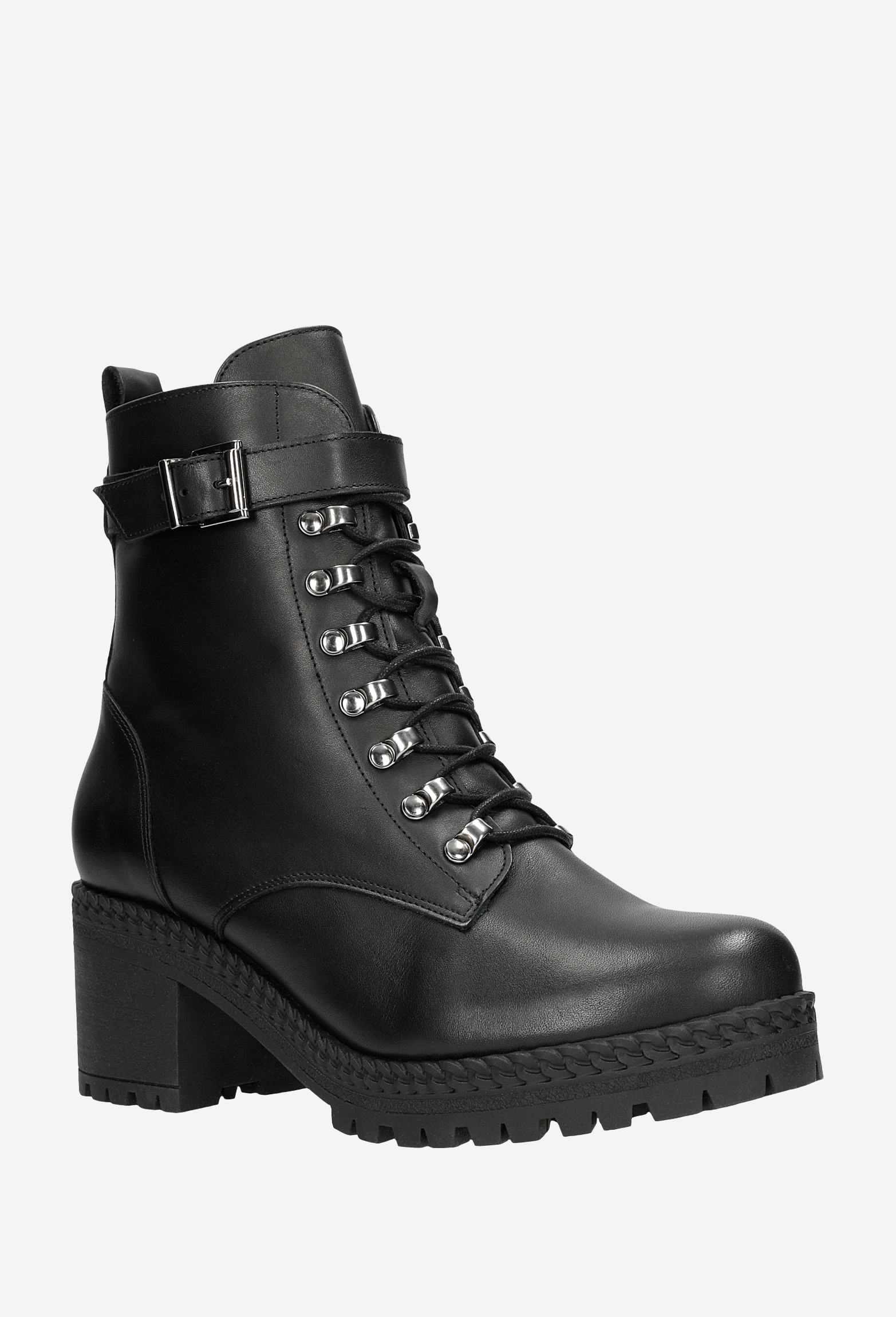 Czarne ocieplane bikery damskie na słupku