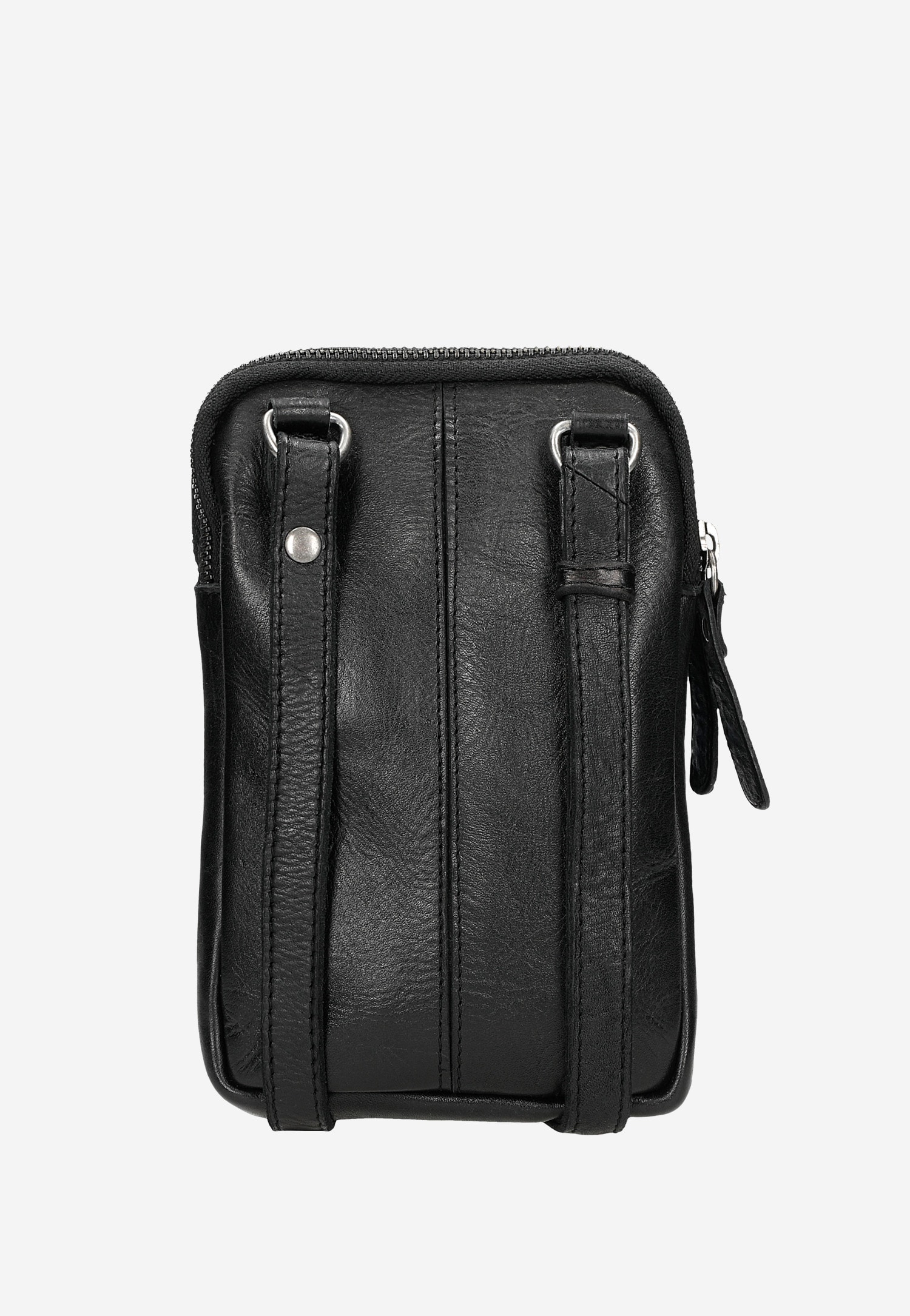 Mała czarna torba męska ze skóry licowej