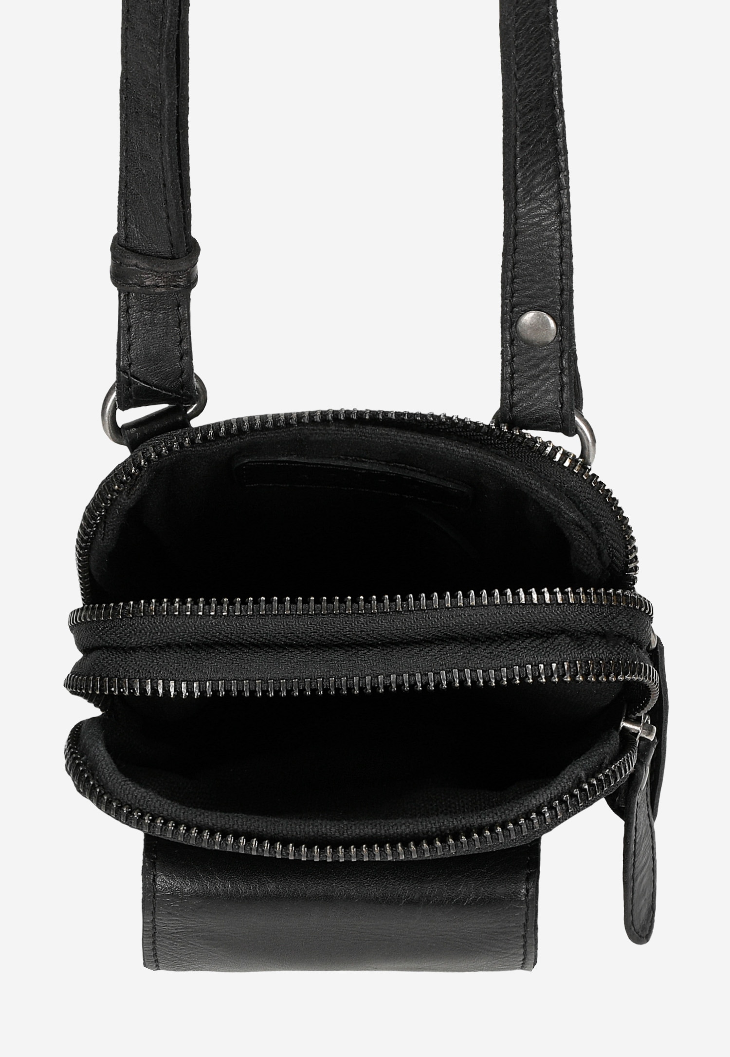 Mała czarna torba męska ze skóry licowej