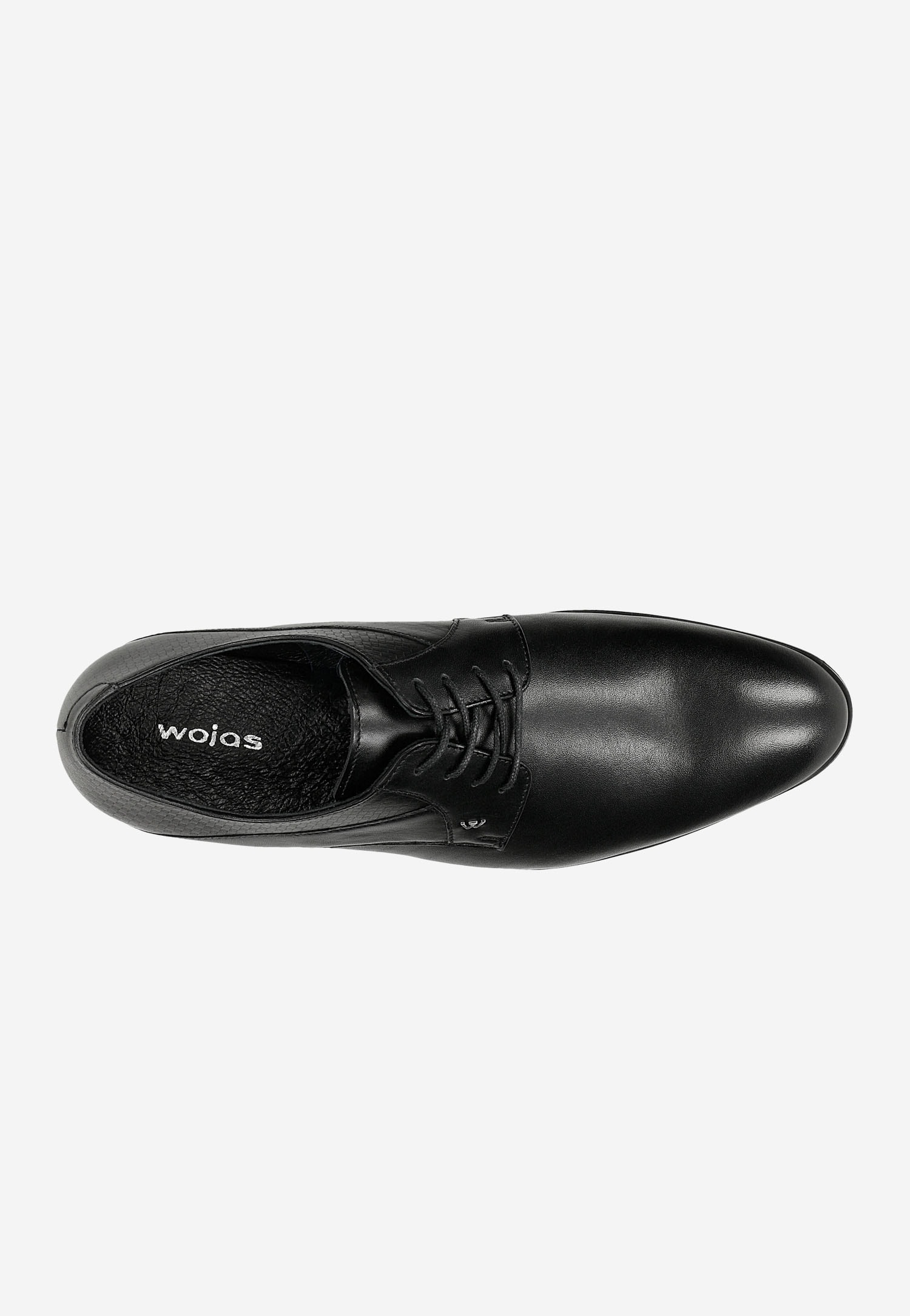 Brązowe wizytowe półbuty męskie ze skóry licowej