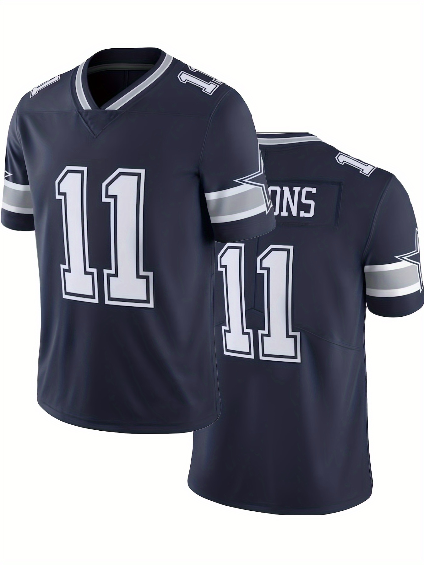 Men's Classic #11 American Football Jersey : V-neck Embroidery Breathable Rugby Star Sports Uniform For Training Competition