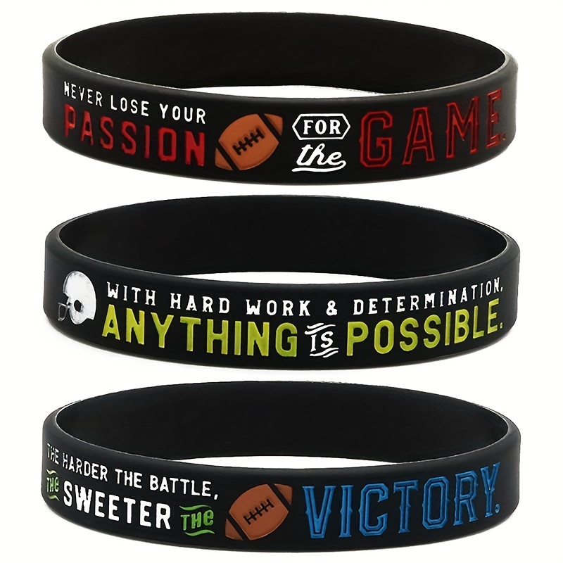 American Football Silicone Bracelet - Black