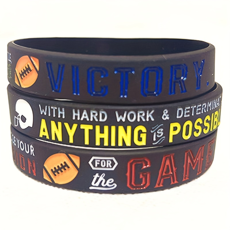 American Football Silicone Bracelet - Black