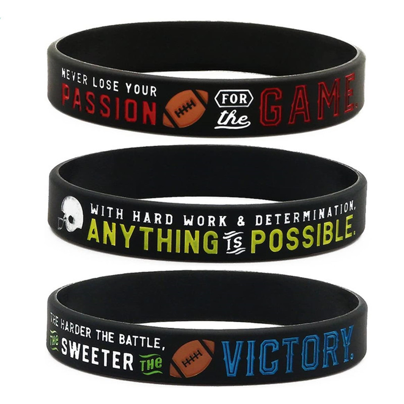 American Football Silicone Bracelet - Black