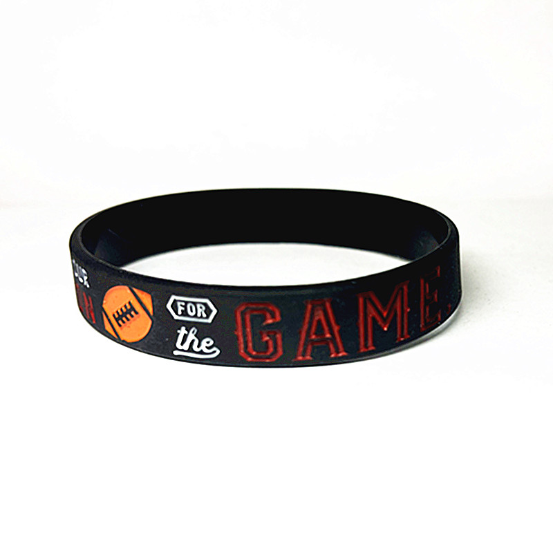 American Football Silicone Bracelet - Black