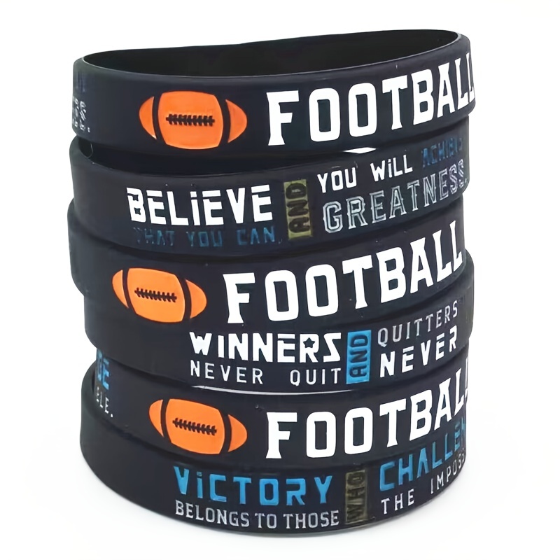 American Football Silicone Bracelet - Black