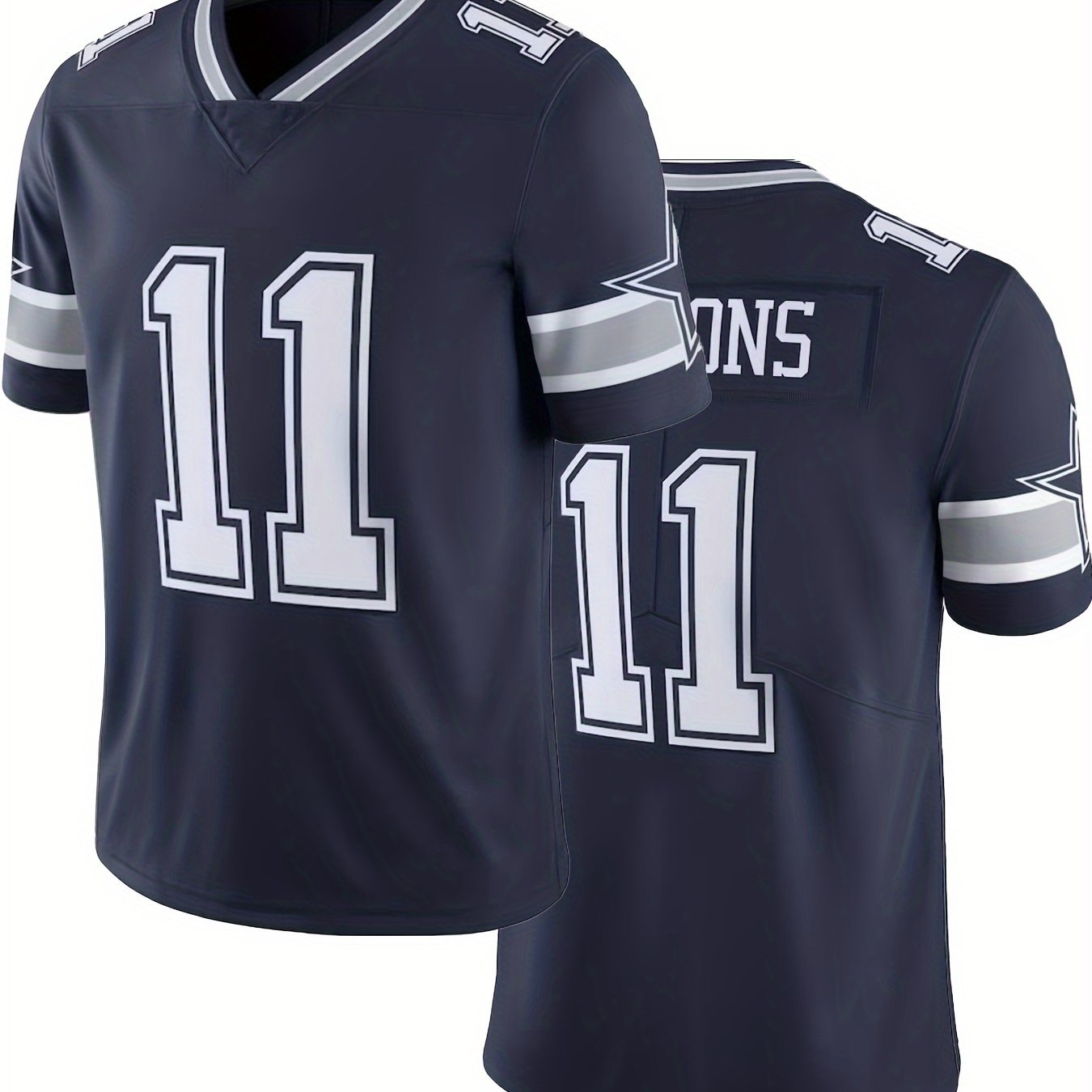 Men's Classic #11 American Football Jersey : V-neck Embroidery Breathable Rugby Star Sports Uniform For Training Competition