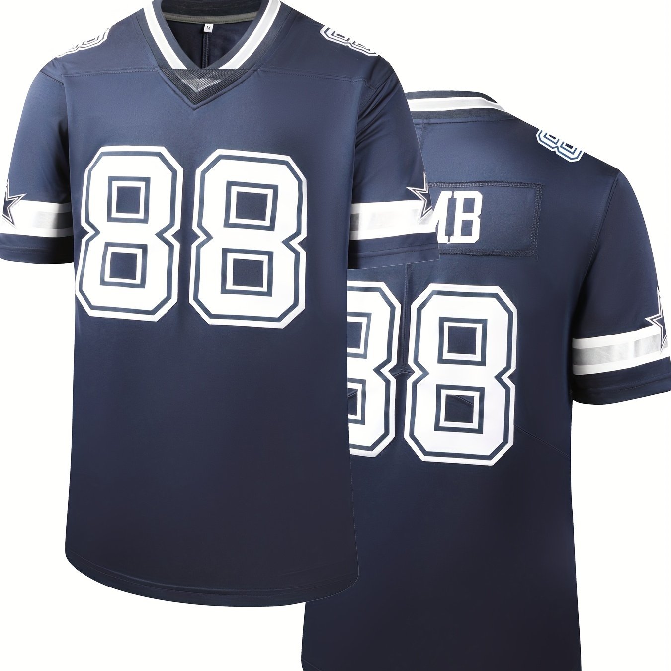 Men's Classic #88 American Football Jersey : V-neck Embroidery Breathable Rugby Star Sports Uniform For Training Competition