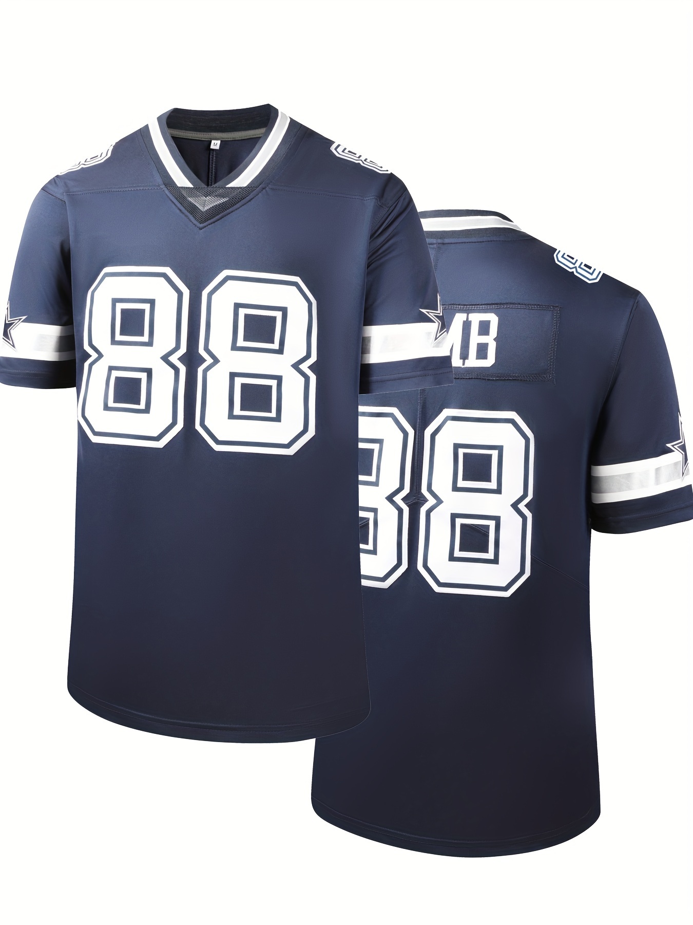Men's Classic #88 American Football Jersey : V-neck Embroidery Breathable Rugby Star Sports Uniform For Training Competition