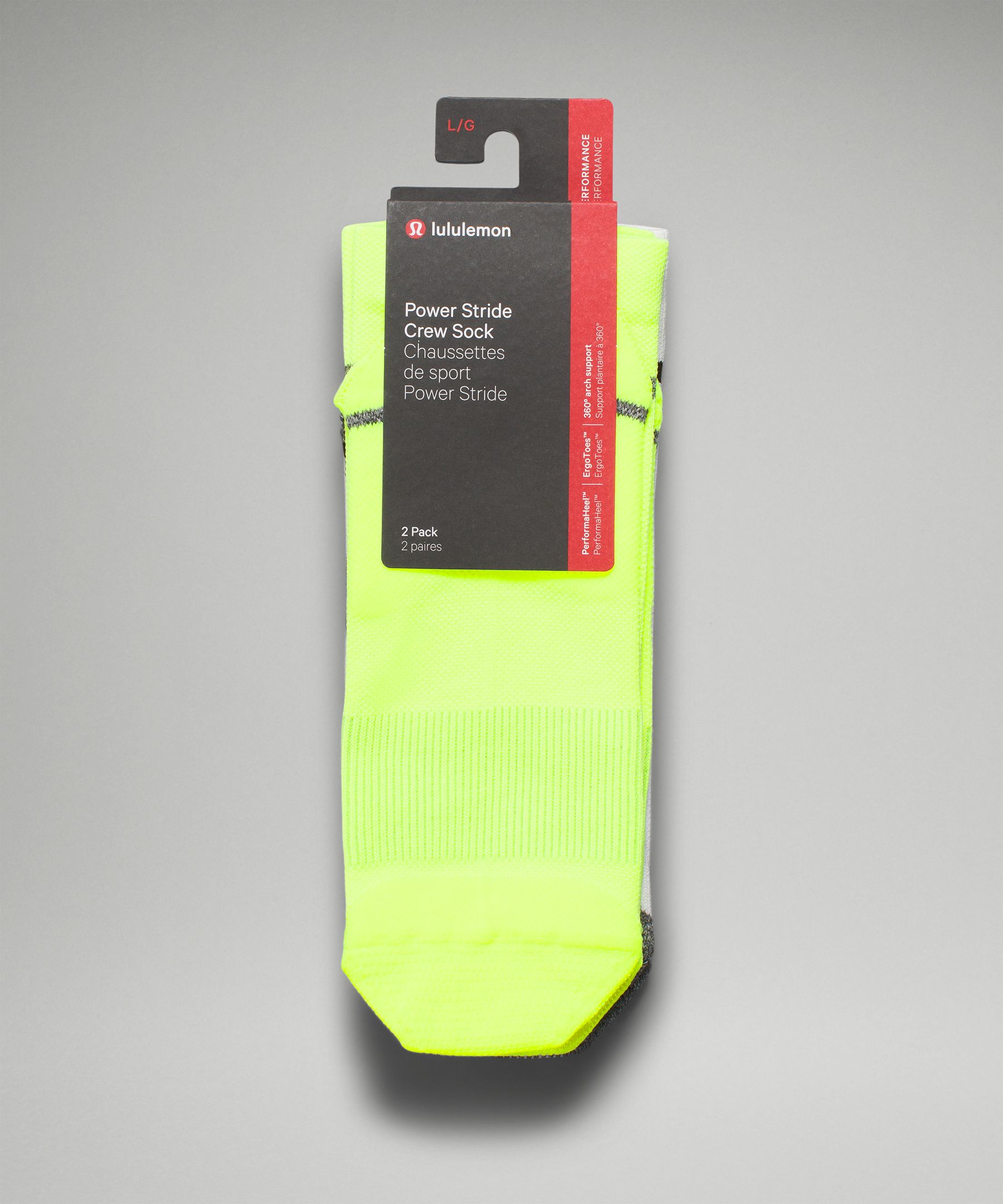 Power Stride Crew Sock 2 Pack Stripe