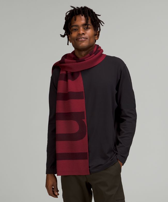 Wool-Blend Knit Logo Scarf