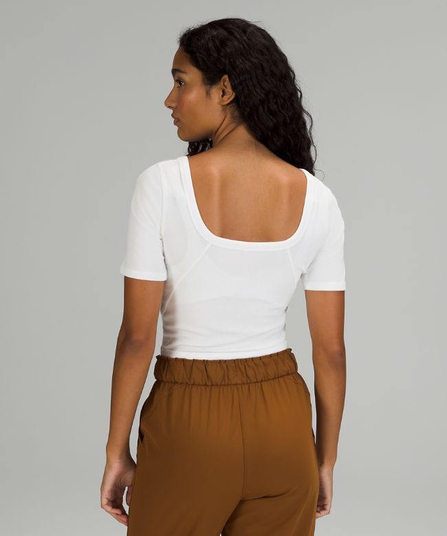 Ribbed Held Tight Short Sleeve Shirt