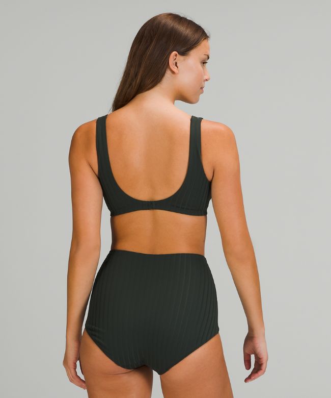 Ribbed Square-Neck Swim TopB/C Cups