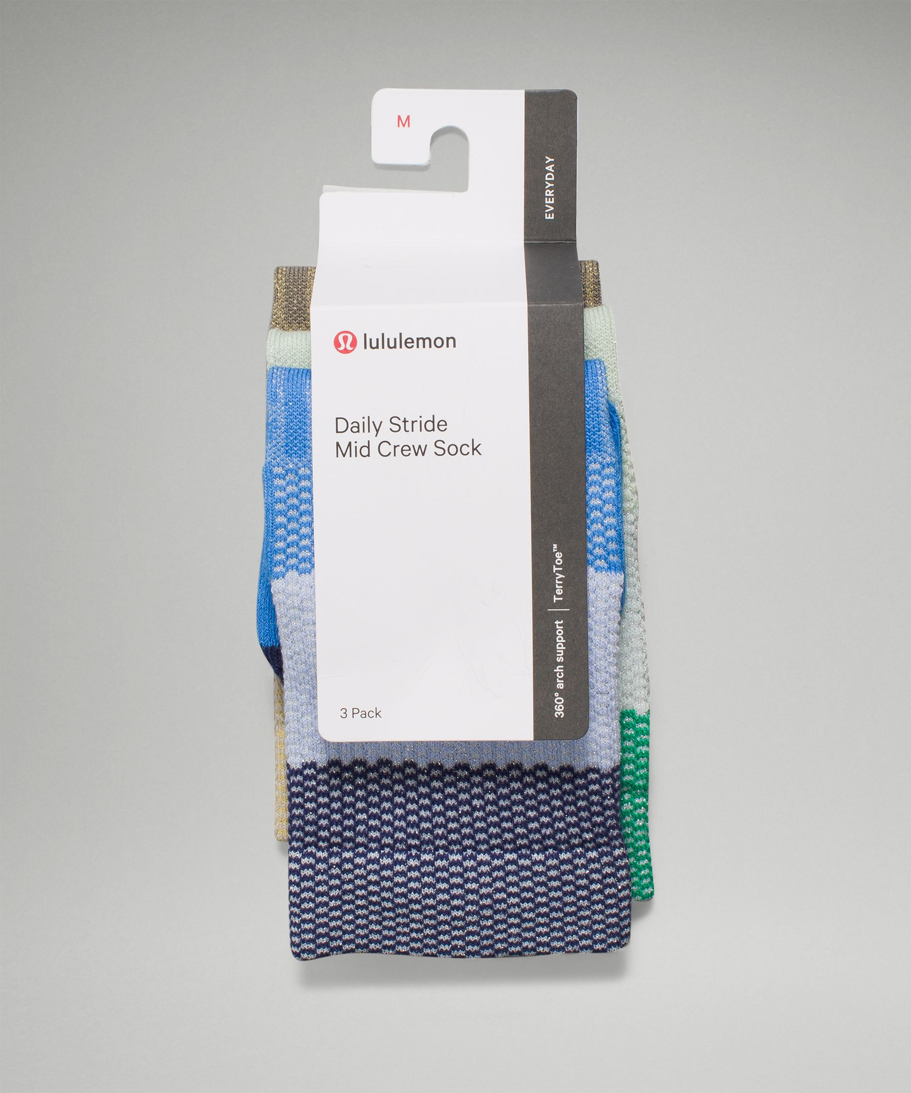 Daily Stride Mid-Crew Sock 3 Pack Sparkle