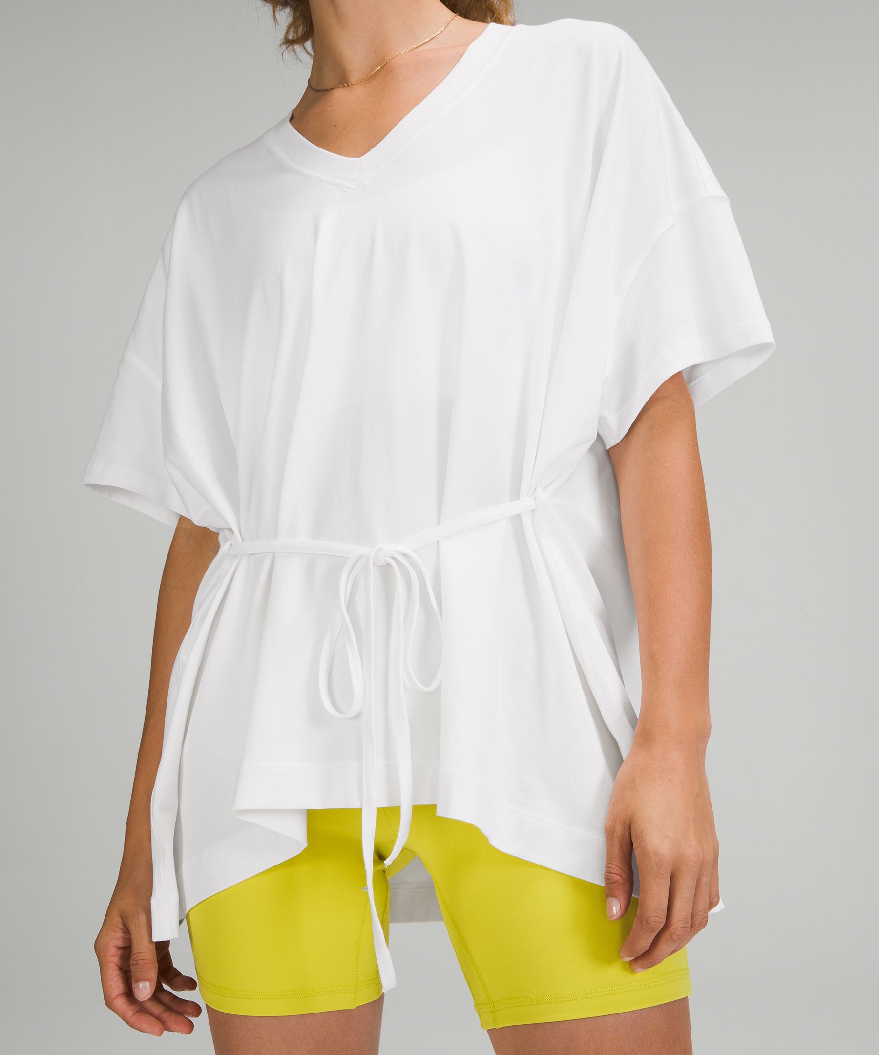 Side Tie V-Neck T-Shirt