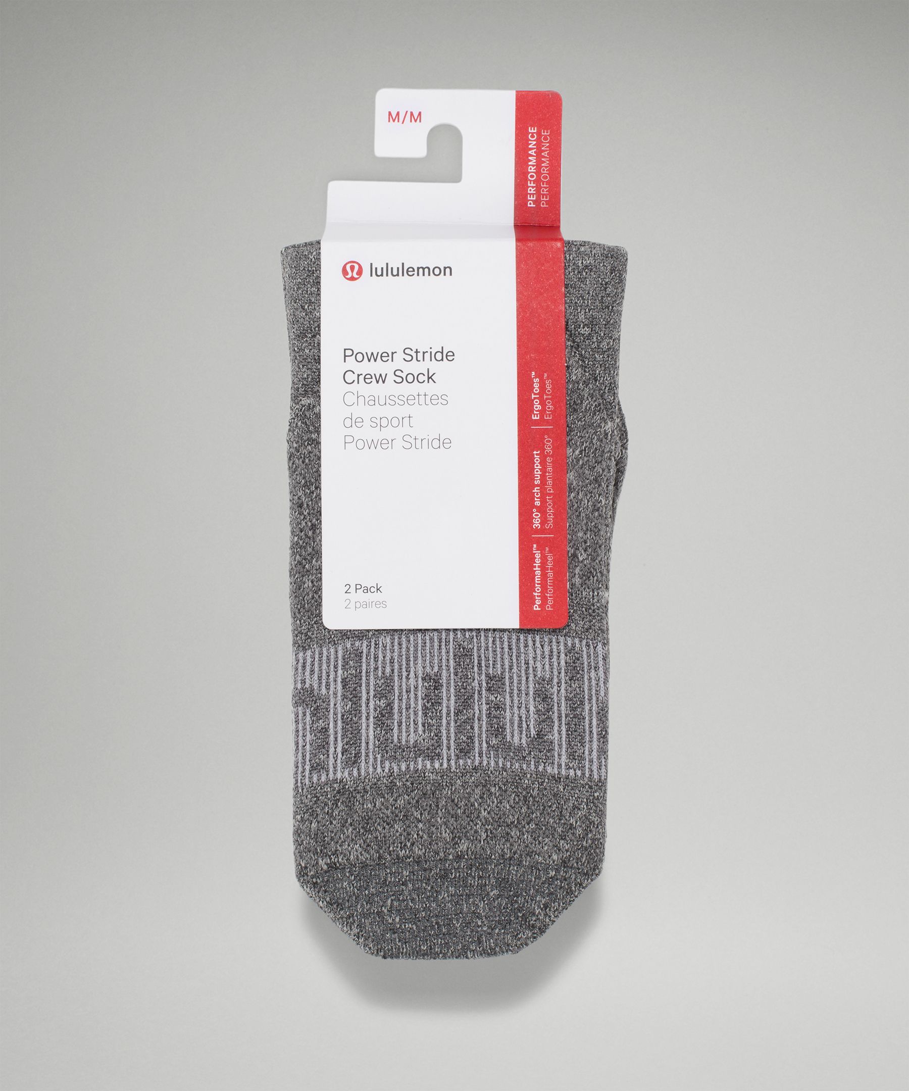 Power Stride Crew Sock 2 Pack
