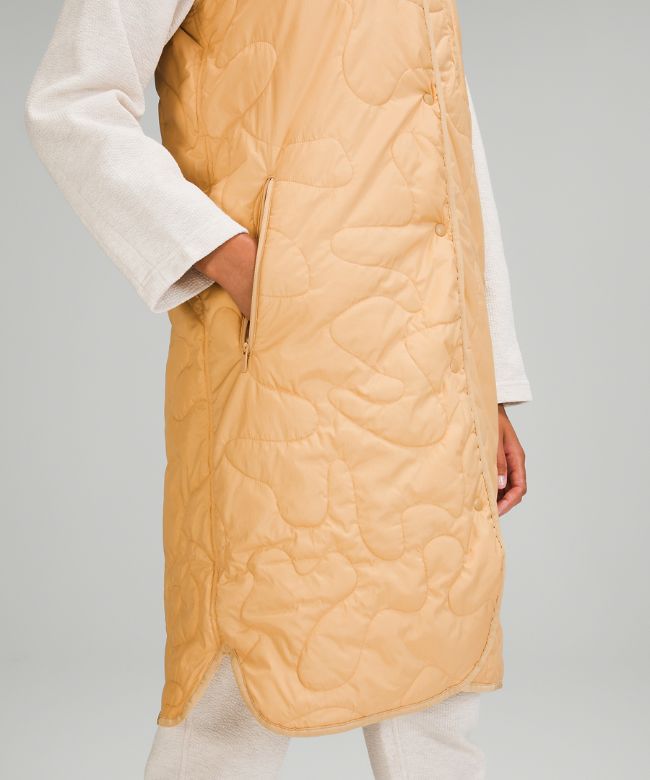 Insulated Quilted Long Vest
