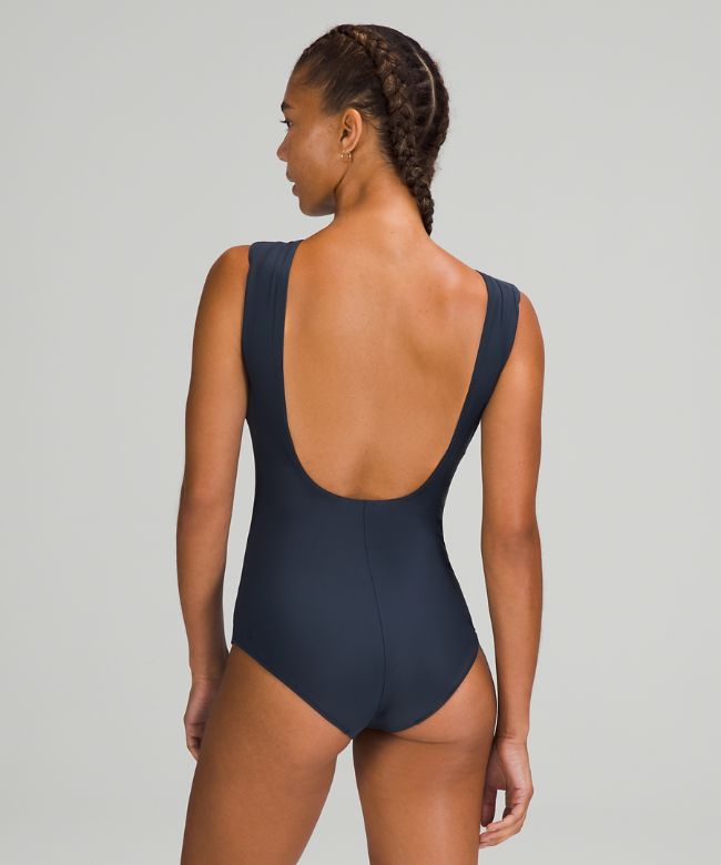 Waterside High-Neck One-Piece Swimsuit Medium Bum Coverage Online Only