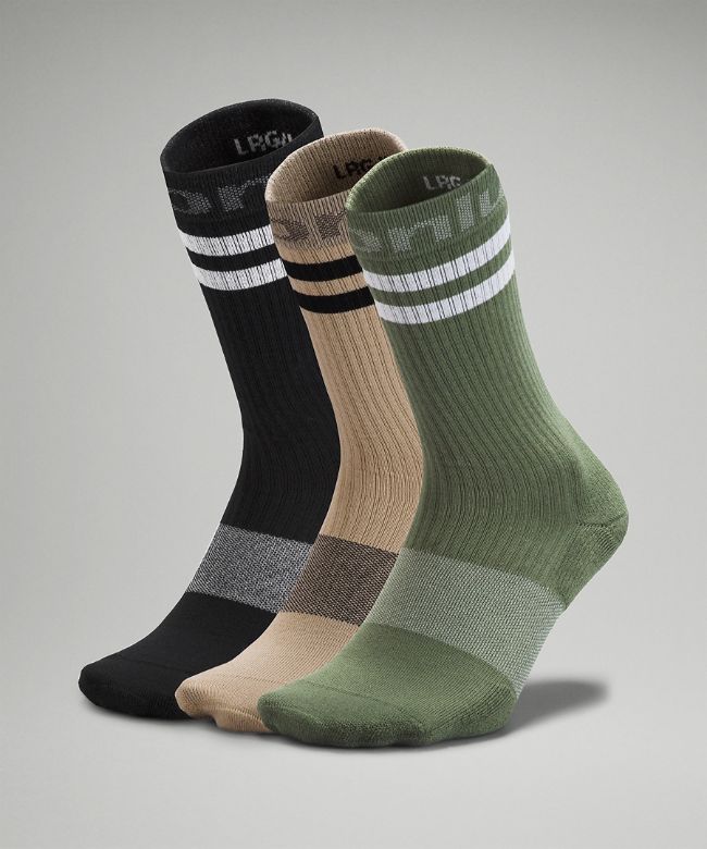 Daily Stride Crew Sock Sport Stripe 3 Pack Box Set