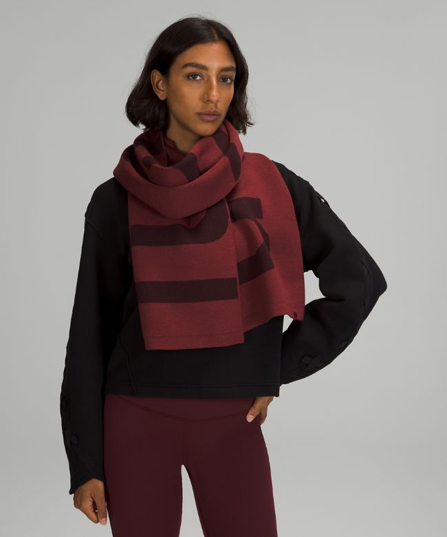 Wool-Blend Knit Logo Scarf