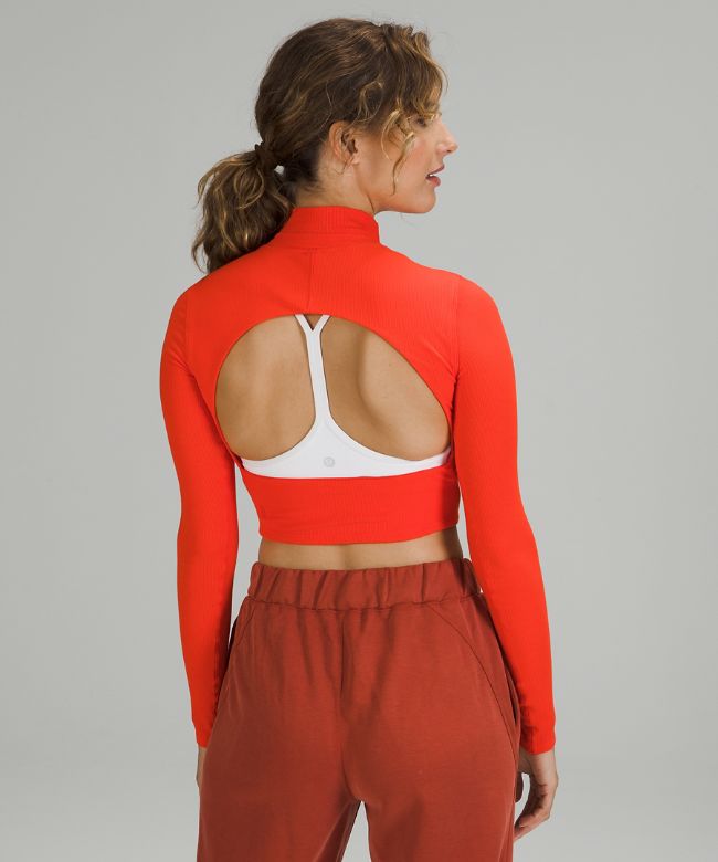 LA Open Back Mock Neck Long Sleeve