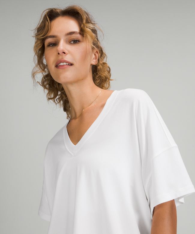 Side Tie V-Neck T-Shirt