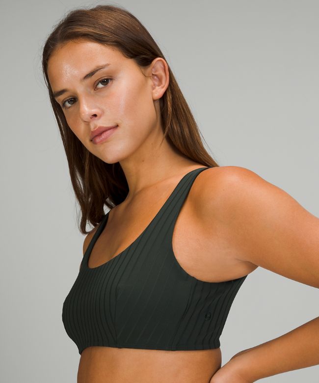 Ribbed Square-Neck Swim TopB/C Cups