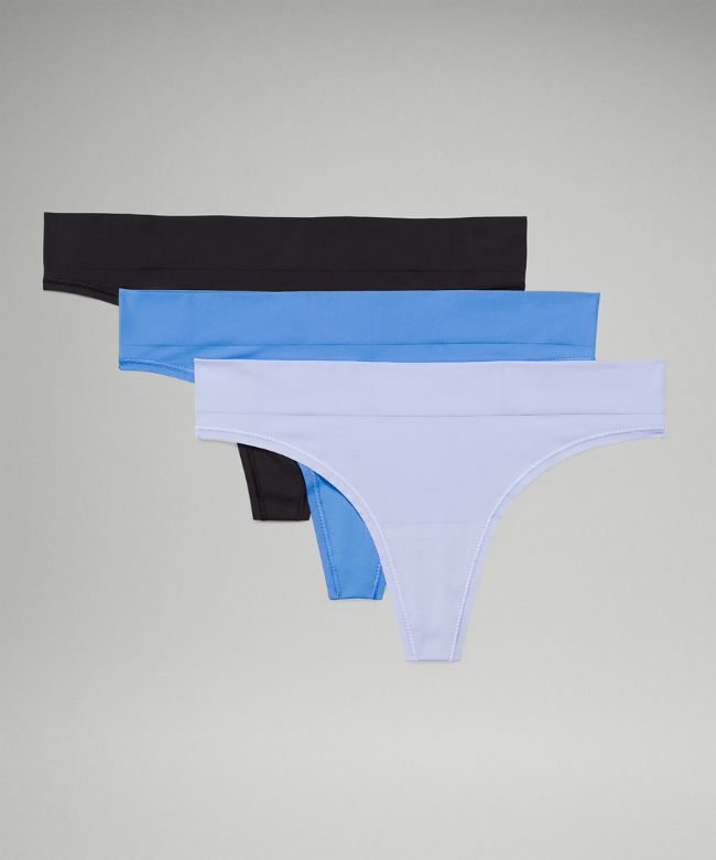 Seamless Mid-Rise Thong Underwear 3 Pack