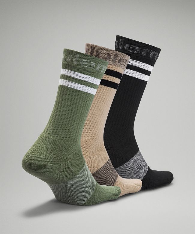 Daily Stride Crew Sock Sport Stripe 3 Pack Box Set