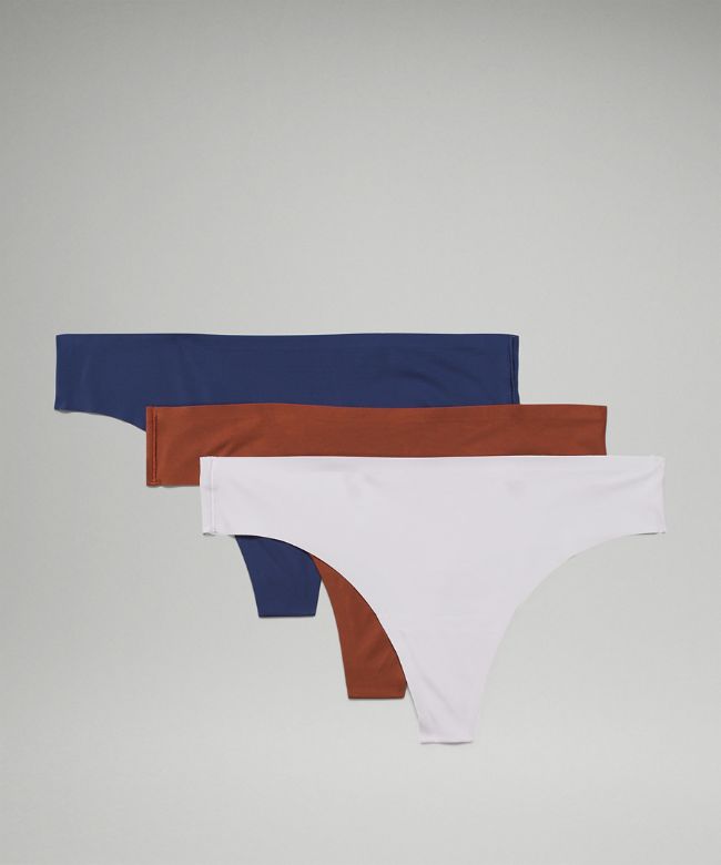 InvisiWear Mid-Rise Thong Underwear 3 Pack