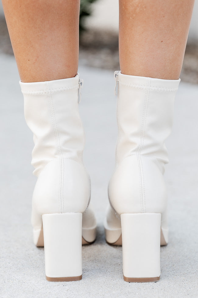 Candace Cream High Ankle Bootie