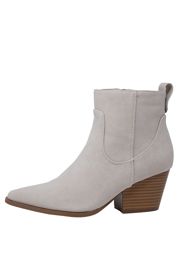 Kimberly Stone Nubuck Pointed Toe Bootie