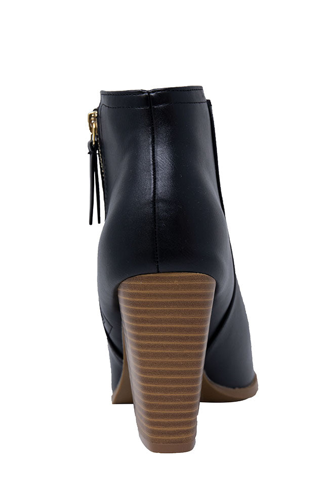 Skye Black Open Toe Booties