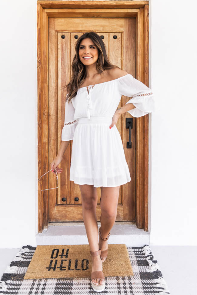 Stolen Dreams White Off The Shoulder Dress FINAL SALE