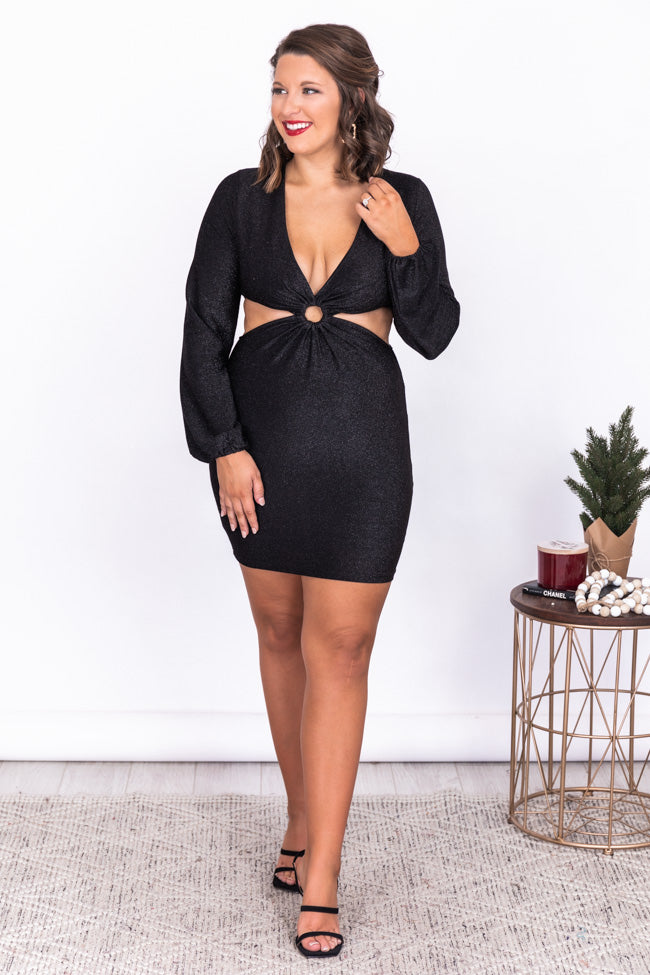 I Don't Remember Black Cut Out Long Sleeve Dress FINAL SALE