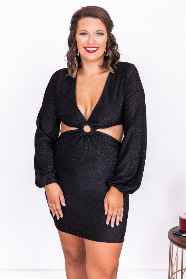 I Don't Remember Black Cut Out Long Sleeve Dress FINAL SALE