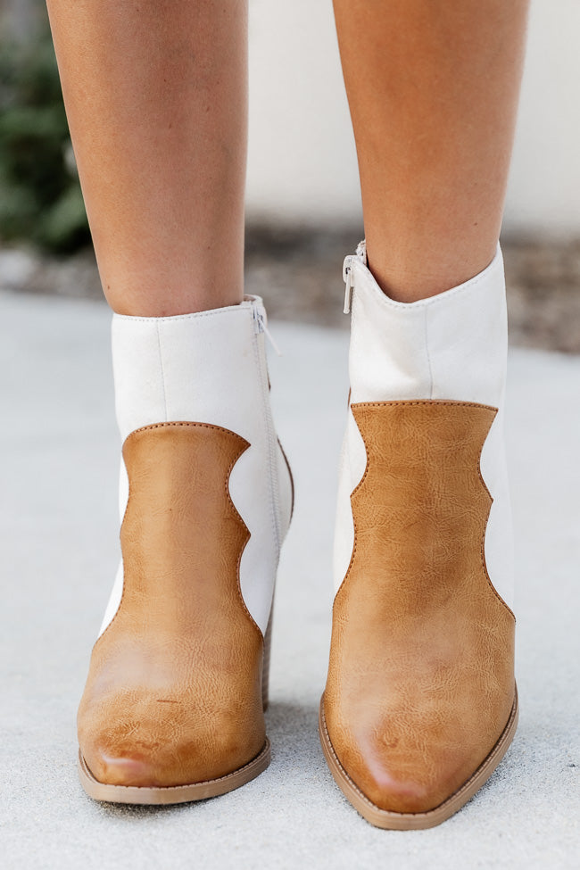 Riley Nude And Camel Western Bootie