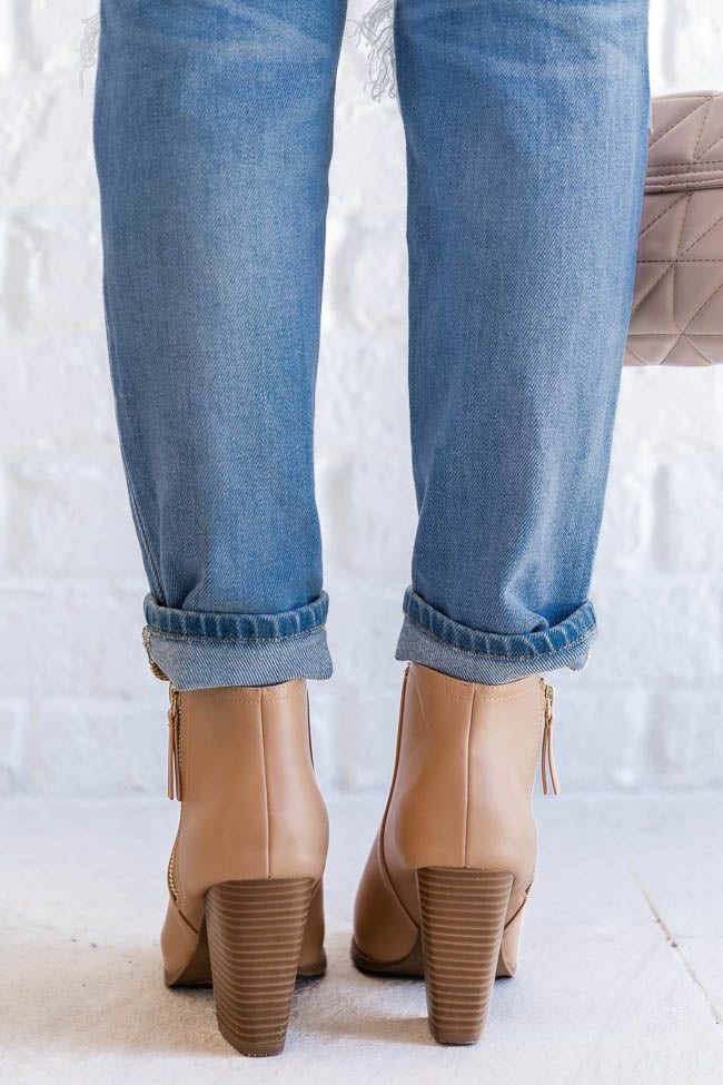 Skye Tan Open Toe Booties