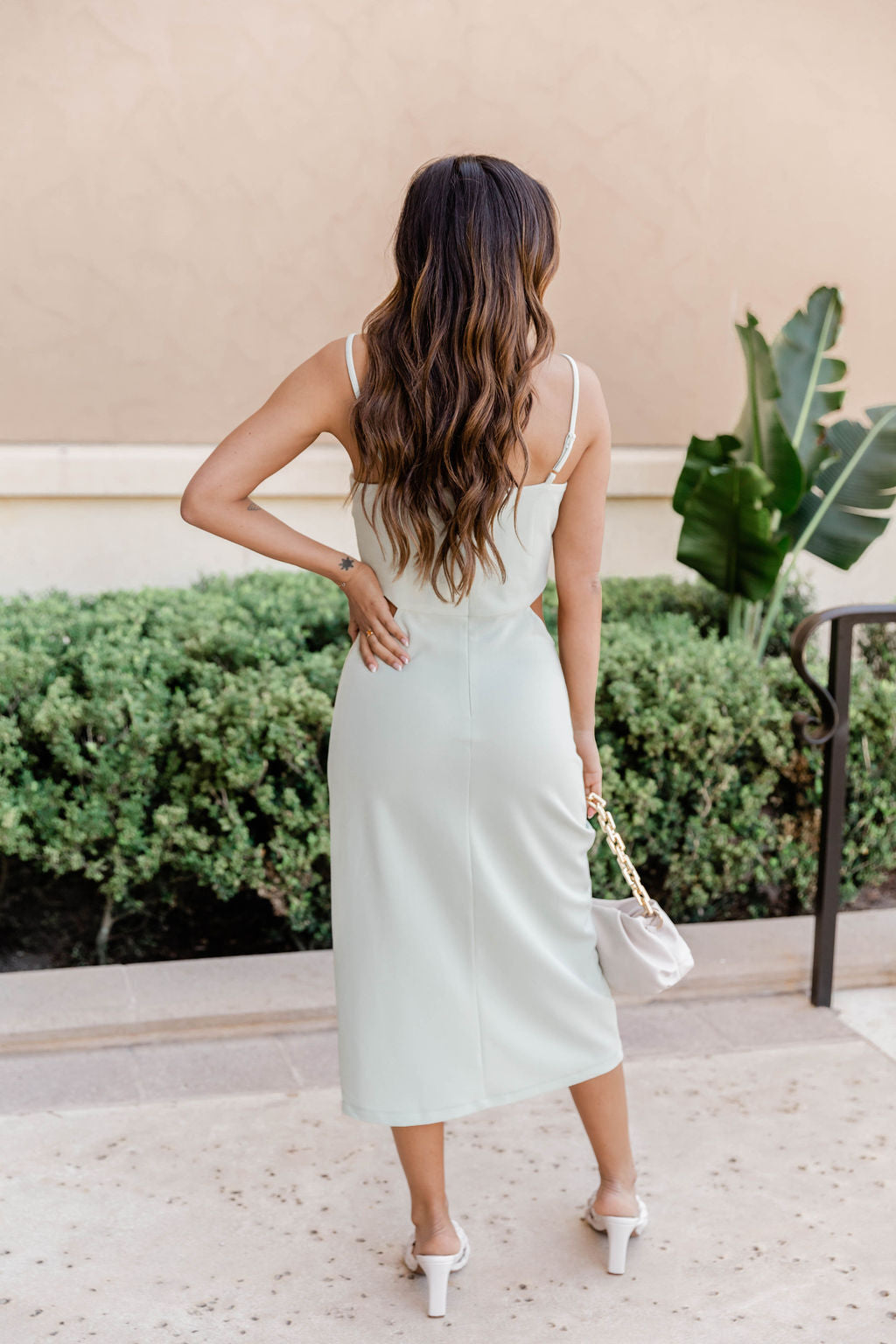 Incomparable Love Sage Cutout Midi Dress FINAL SALE