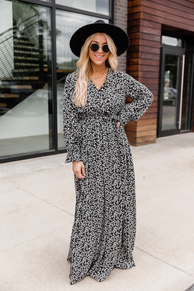 Stealing the Night Black Floral Maxi Dress FINAL SALE