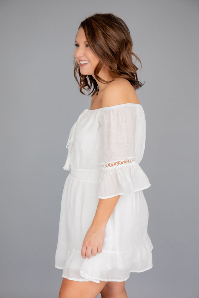 Stolen Dreams White Off The Shoulder Dress FINAL SALE
