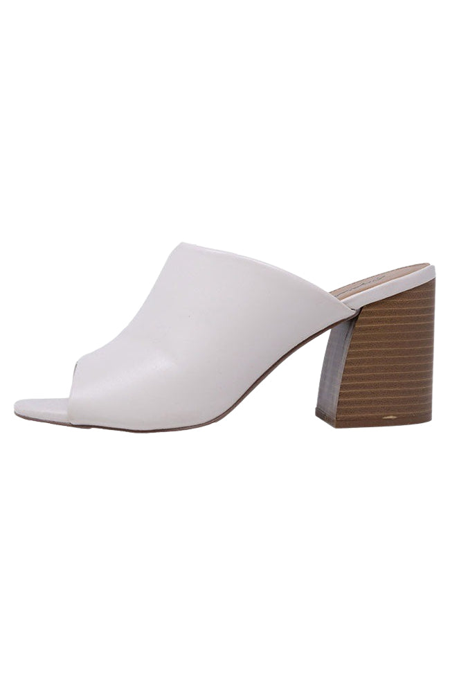 Darcy Off White Cream Open Toe Block Heels