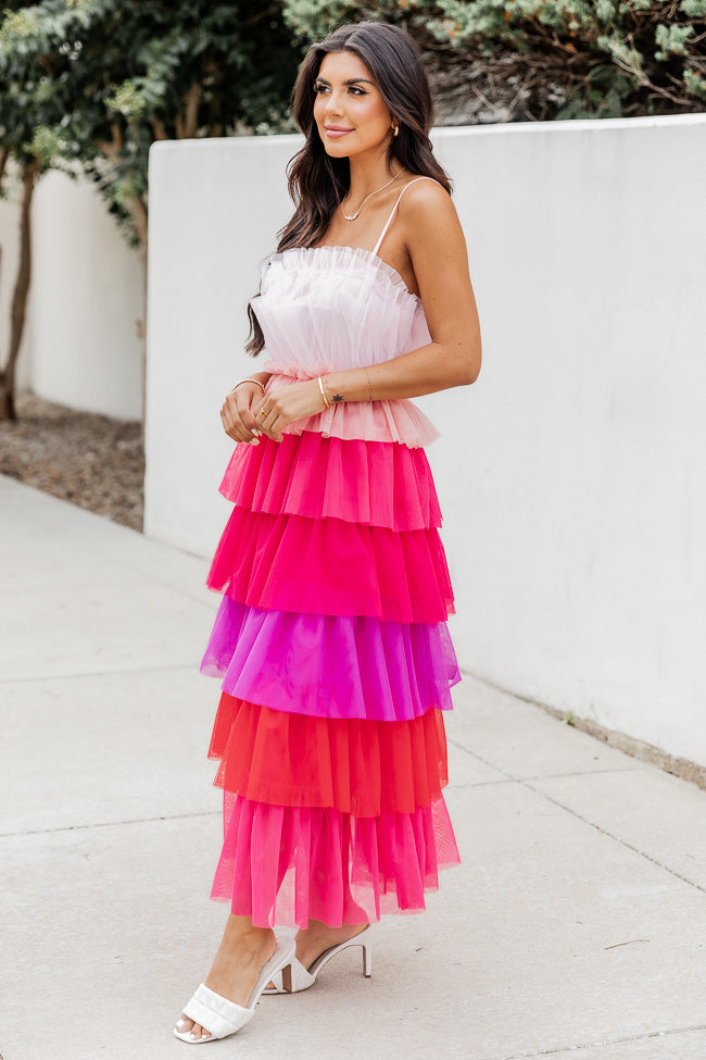 Find Myself Multi Color Tiered Tulle Dress